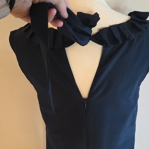 LOFT Women's Elegant Blue Sleeveless Shift Dress With Ruffle For Party Size 6 - Picture 5 of 8